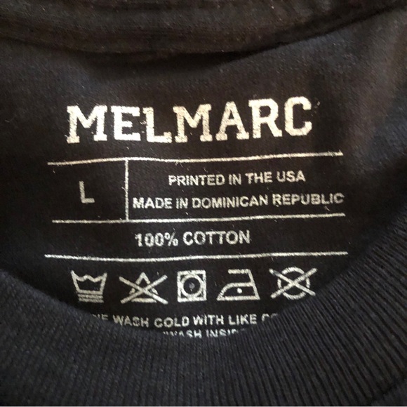 MELMARC Mens Black T-Shirt Size Large Graphics FREEDOM LIBERTY Cotton New - Picture 5 of 7